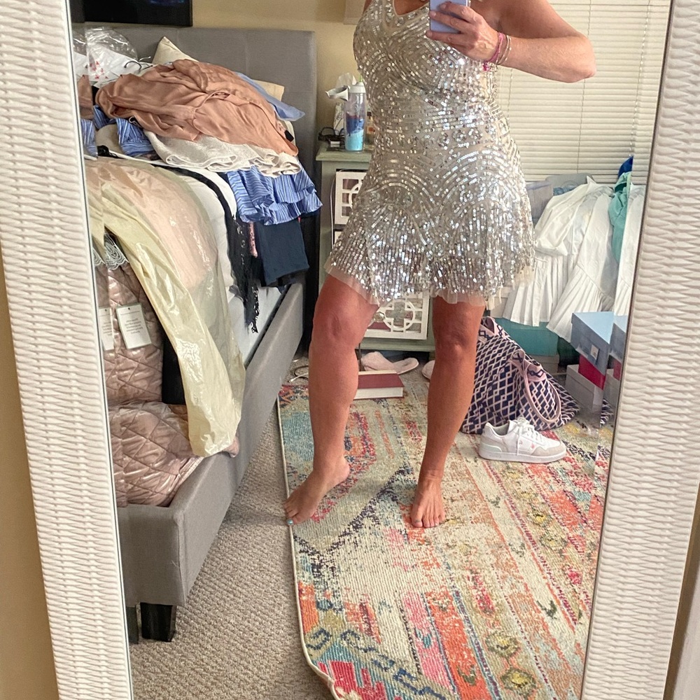 Free People shimmery flirty fit n flare party dress. New w tags